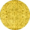 thumbnail image 1 of Ahgly Company Machine Washable Indoor Round Persian Yellow Traditional Area Rugs, 6' Round, 1 of 4