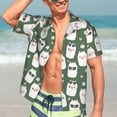 thumbnail image 5 of Lsque Alpaca Faces pattern Hawaiian Shirt for Men, Unisex Summer Beach Casual Short Sleeve Button Down Shirts-3X-Large, 5 of 9