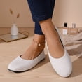 thumbnail image 6 of Gpaecead Women's Flat Shoes Round Toe Flocked Fabric Soft Sole Slip On Comfort Shoes For Casual Work Home White, 6 of 6