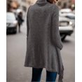 thumbnail image 6 of Women's Open Front Knited Tassels Slash Loose Cardigan Crew Neck Speckled Fringe Sweater Outwear, 6 of 13