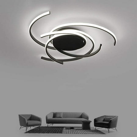 

FETCOI Modern Ceiling Light Flower Shape Creative Chandelier Lamps Flush Mount Light Fixture Indoor Decor Fixture (Black)