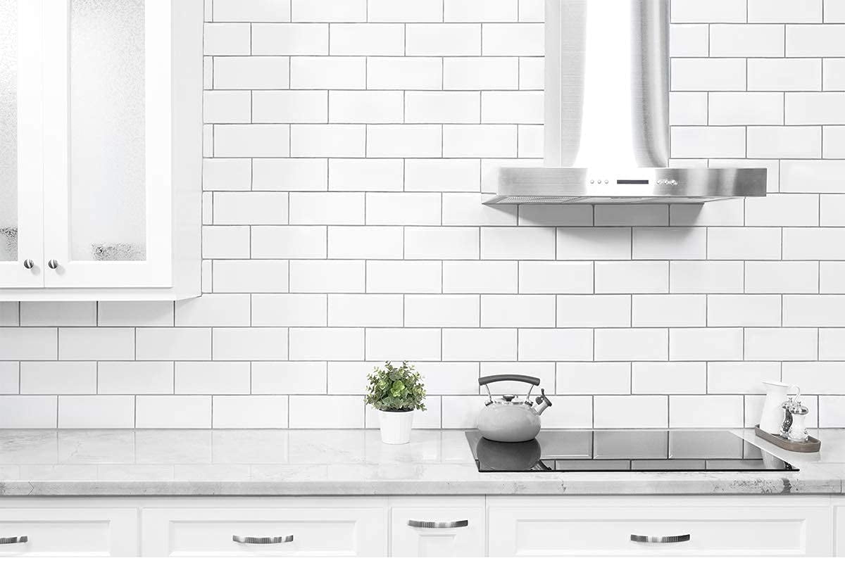 10-sheet Peel And Stick Subway Tile  On Tiles Backsplash For Kitchen & Bathroom In White (thicker Design)