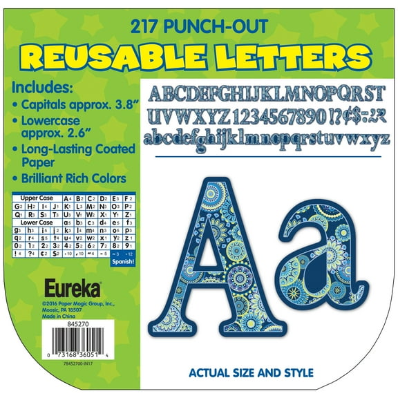 Eureka Blue Harmony Circle Letters Deco Letters, 217 Characters
