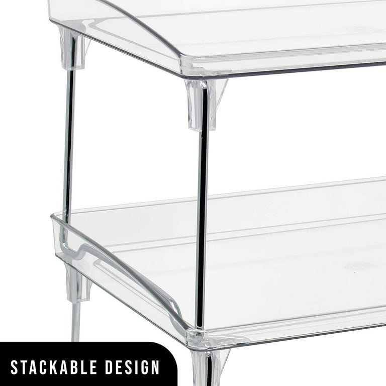 Cabinet Shelf Rack Organizer,Metal Stackable Cupboard Stand Shelf