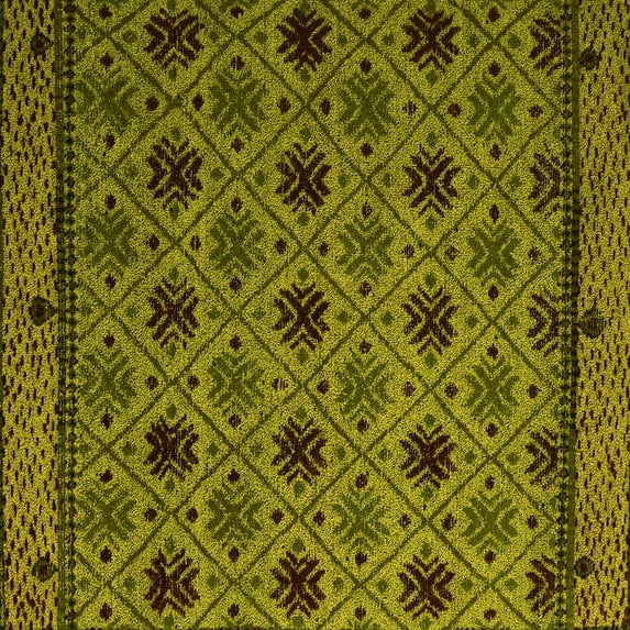Ahgly Company Indoor Square Abstract Yellow Modern Area Rugs, 5' Square