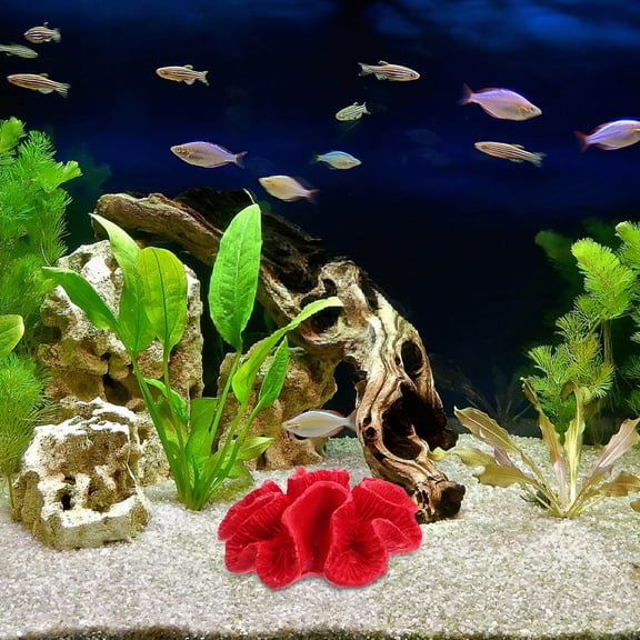 CTIRCHIU Red Resin Aquarium Sand for Tank Coral Decoration, 1 Pack Fish Tank Ornament