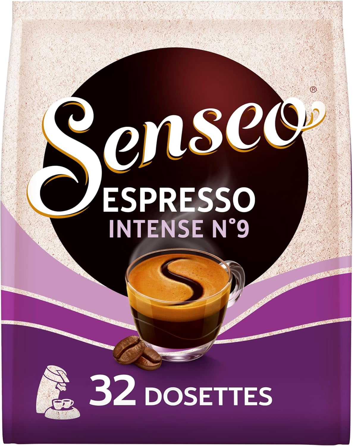 Senseo Espresso Coffee Pods ,Dark Roast Pads Arabica Blend Compatible with Philips Senseo Coffee Machines,3 Packs of 32 Pods