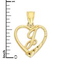 thumbnail image 3 of 14k Initial Heart Pendant Necklace, with 18" Rolo Chain, Letter J, Personalized Gifts for Her, 3 of 5