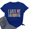 thumbnail image 5 of Lovskoo 2024 Summer Tops Womens Fashion Short Sleeve Round Neck Trendy "I Love My Granddog" Printed T-Shirt Casual Loose Shirt Tops Blue L, 5 of 7