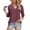 Wine, variant on Kukoosong Women's Fashion V-Neck 3/4 Sleeve Blouse with Solid Color and Pleated Detail for Casual, Party, and Work Wear Women's Tops