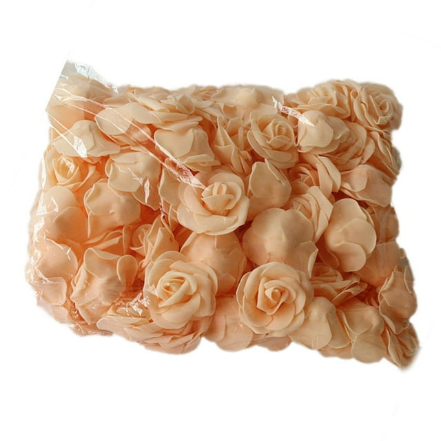 100Pcs Artificial Flower Beautiful Solid Color PE Foam Wedding Simulation Foam Rose for Party