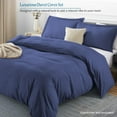 thumbnail image 4 of VEGAS HOTEL COLLECTION Classic Egyptian Cotton 1-Piece Duvet Cover { Zippered Closure } 1000 Thread Count- Fabulous Solid Looking Color Mediterran Blue - Oversized King Size, 4 of 7