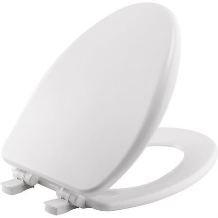 Mayfair Slow Close Elongated White Enameled Wood Toilet Seat