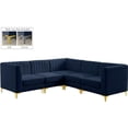 thumbnail image 1 of Meridian Furniture Alina Sectionnel Modulaire en Velours Bleu Marine, 1 of 18