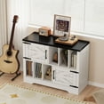 thumbnail image 4 of Gaderth 39 Inch Large Record Player Stand Vinyl Record Storage Cabinet, Record Player Table, Vinyl Record Stand, Record Player Cabinet, Turntable Table With Barn Doors For Living Room Or Bedroom, 4 of 7