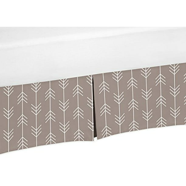 Arrow Print Crib Bed Skirt Dust Ruffle, Outdoor Baby Bedding Sets