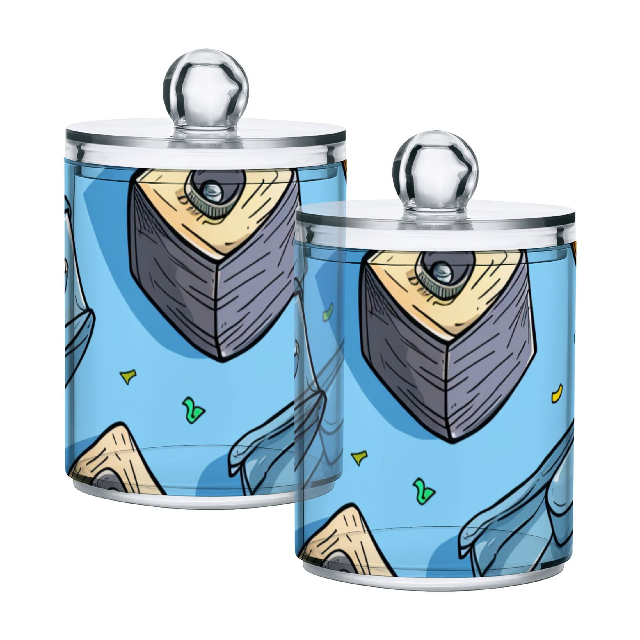 Ckdifva Pencil Sharpener Storage Jar with Lid Acrylic Organization Storage Containers Set of 4