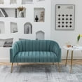 thumbnail image 2 of SEYNAR Modern Velvet Bucket Loveseat,Upholstered Barrel Accent Sofa and Couch for Living Room,Bedroom,Office, 2 of 9