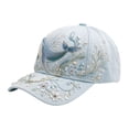 thumbnail image 3 of FUZHIQ 3D Ocean Creatures Embroidered Baseball Cap for Women Men Adjustable Soft Breathable Hats Elegant Trendy Headwear for Shopping Travel Daily Vacation, 3 of 7
