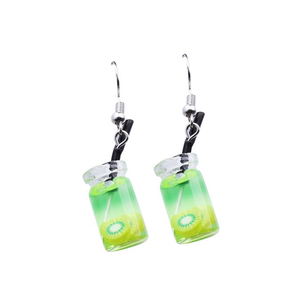 Maoww Women Drink Pendant Earrings Girls Fruit Milk Tea Eardrops Alloy Dangle Ear Hook Jewelry Gifts