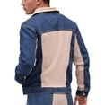 thumbnail image 3 of Chamarra vaquera de mezclilla MCHK 8042. Bicolor. Color azul y beige. Para hombre, 3 of 5