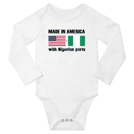 

Made in America With Nigerian Parts Baby Long Sleeve Bodysuit (White 6 Months)