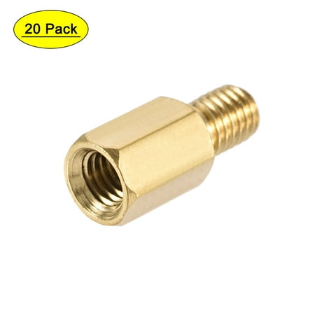 

Uxcell Brass M5 12mm+7mm Male-Female Hex Standoff 20 Pack