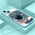 thumbnail image 1 of Bonita funda de teléfono con dibujos de astronauta y Luna para iPhone 11 12 13 14 Pro Max 7 8 Plus X XR XS SE 2022, funda blanda de silicona con cordón de mano Tan Jianjun unisex, 1 of 2