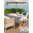 thumbnail image 5 of Outdoor Tablecloth with Umbrella Hole for Patio/Picnic/Party/Camping, Farmhouse Rooster Waterproof Table Cloth Rectangle Table Cover Washable, Country Watercolor Flowers Black Plaid (60"x 102"), 5 of 8