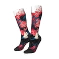 thumbnail image 2 of Bingfone Compression Socks for Women and Men Long Socks for Running Athletic Cycling Nurse-Red Flame Wolf Head, 2 of 8
