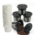 thumbnail image 1 of Reusable Coffee Filters Reusable Coffee Pods Stainless Mesh 4 Pack + 100 PCS Coffee Paper Filters, 1 of 5