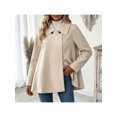 thumbnail image 2 of Zynoxe Womens Jackets With Buttons Classic Lapel Collar Winter Jackets for Women Loose Long Sleeve Mid‑Length Open Front Coat Versatile Solid Color Casual Outerwear Coat 2 Ways To Wear S, 2 of 10