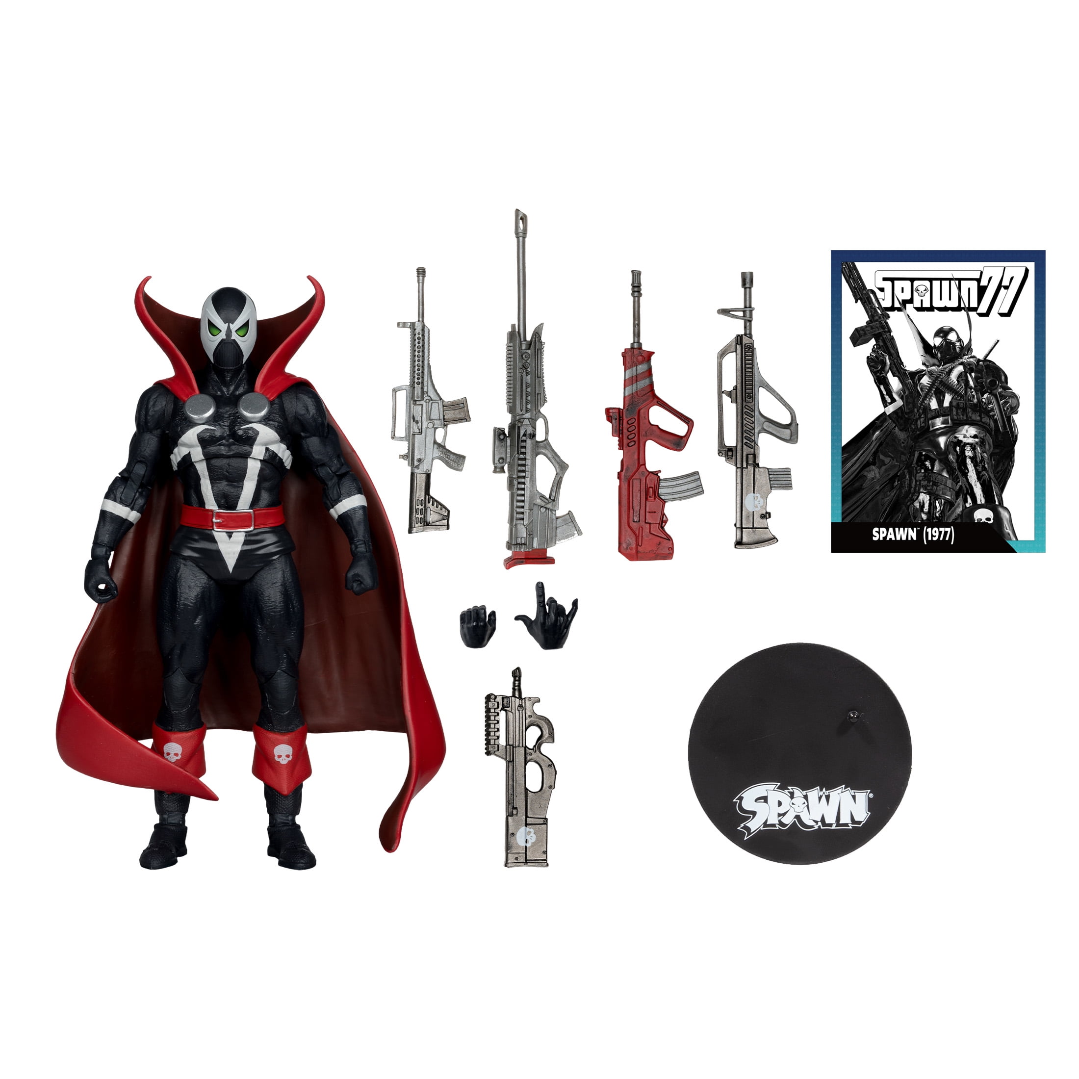 Spawn 1977 (Black and Red Variant) 7" Action Figure w/Comic and Digital Collectible Red Platinum Edition - McFarlane Toys