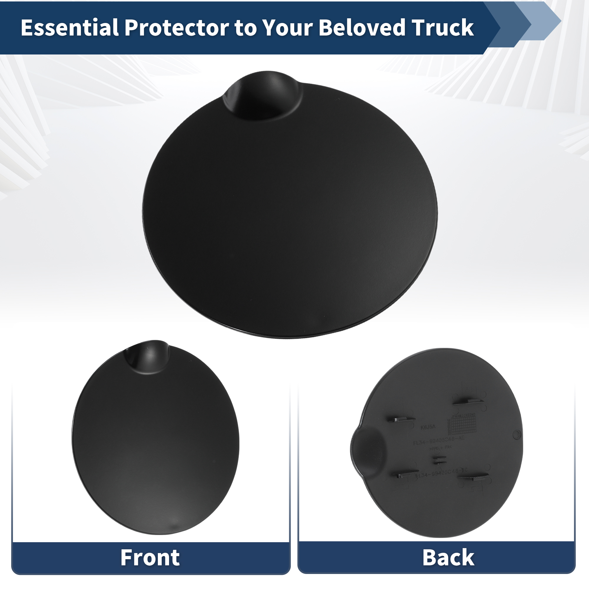 Unique Bargains Fuel Tank Door for Ford F-150 2015-2023 6 Cyl 2.7L 3.0L Fuel Filler Door Gas Cap for Ford F150 No.FL3Z-99405A26-BPTM Black