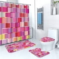 thumbnail image 1 of TIMIFIS Shower Curtain Set Waterproof Shower Curtain Four-Piece Set - Bathroom Dry and Wet Separation Mat Set Stylish Non-Slip Bathroom Partition Easy to Clean and Material Bathroom Sets, 1 of 4