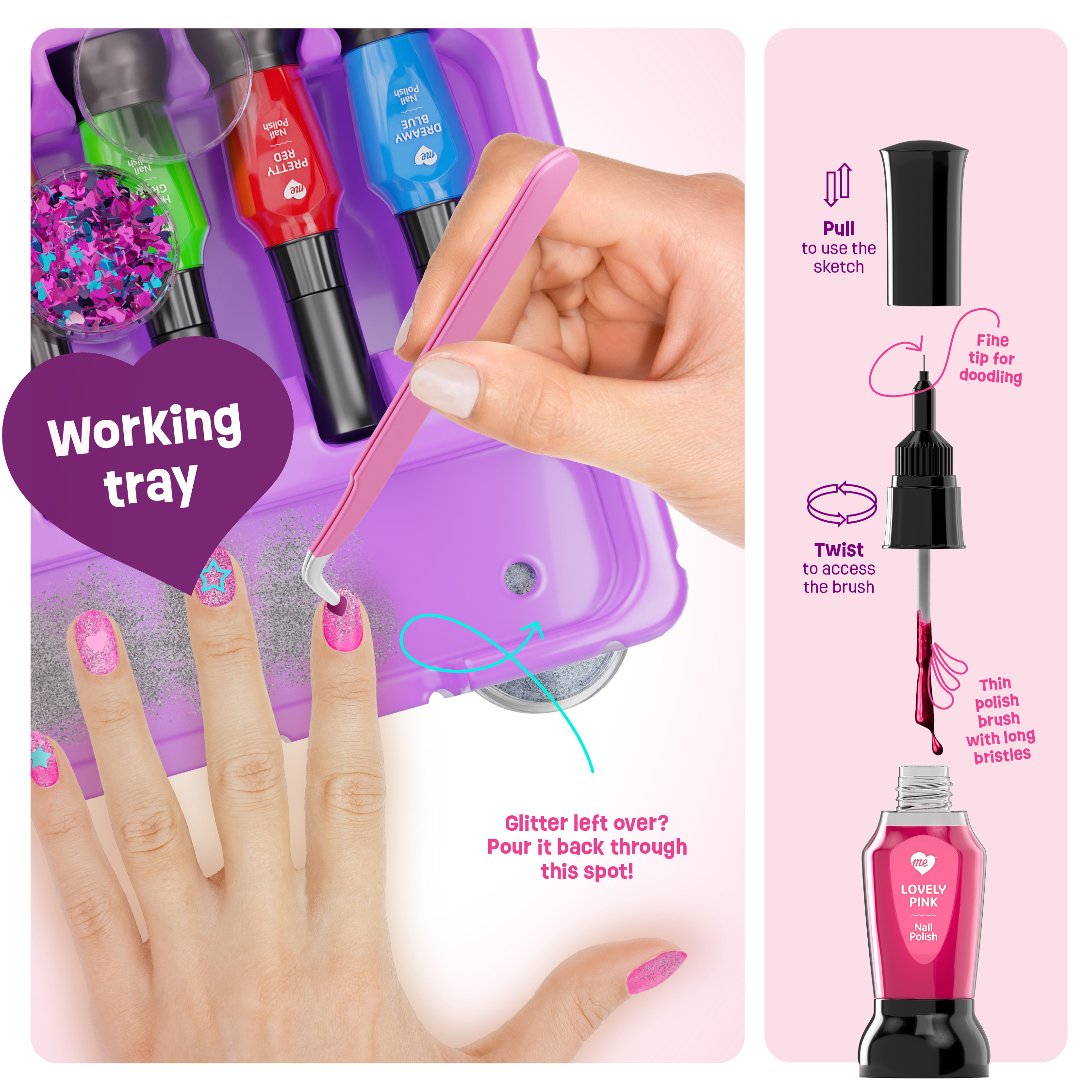 Pretty M Nail Art Studio Kit for Girls, Ages 7-12 photo 7