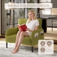 thumbnail image 5 of Pawverly Corduroy Accent Chair, Ergonomic Wide Seat Single Sofa Chair, Upholstered Lounge Chair for Living Room and Bedroom, Olive Green, 5 of 8