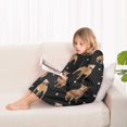 thumbnail image 4 of Pitbull Dog and Footprint Blanket Hoodies for Kids 6-13YR Oversize Wearable Blanket Hoodies for Boys Girls Teens, 4 of 7