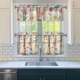 thumbnail image 3 of Kitchen Curtains and Valance Set 24 Inch Tier Pioneer Colorful Floral Curtains Small Drapes for Cafe Living Room Bathroom Farmhouse 3 Pieces Set Rod Pocket, 3 of 6