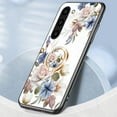 thumbnail image 5 of Feishell Compatible with Samsung Galaxy S23 Plus 6.6 inch Flower Pattern Case with Diamond Ring Holder Support Magnetic Car Mount,Shockproof Luxury Glossy Glass Slim Phone Case for Women Girls,D, 5 of 9