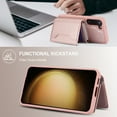 thumbnail image 3 of for Samsung Galaxy S23 Plus 2 In 1 Detachable Magnetic Card Slots Back Case, PU Leather RFID Blocking Kickstand Fashion Shockproof Protective Phone Case Cover for Samsung Galaxy S23 Plus, Rosegold, 3 of 9