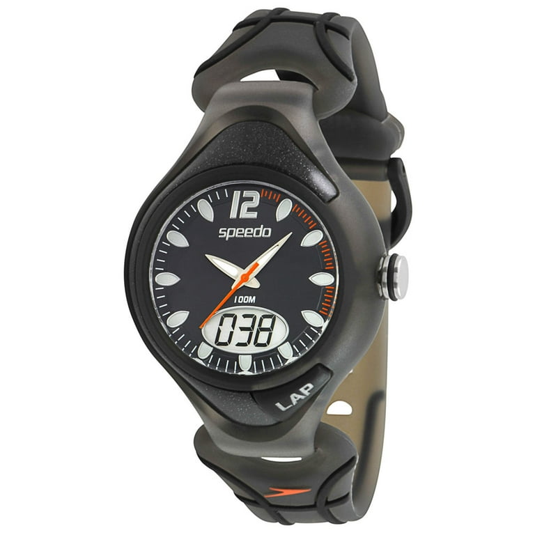 SD55143 Unisex Ani Digi Lap Counter Black Dial Silicone Strap Watch