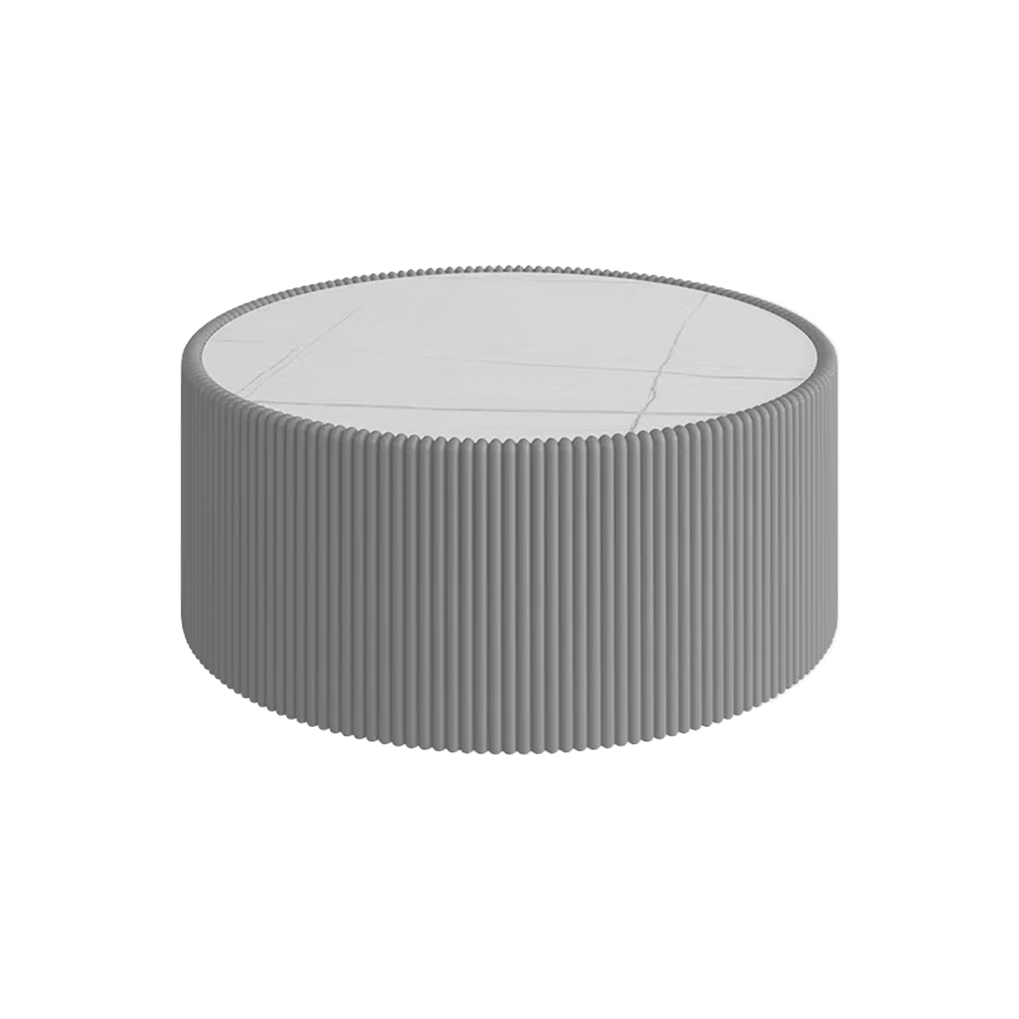Leumius Round Coffee Table,Cylinder Shape Leather Coffee Modern Sofa Table for Living Room, Bedroom and Outdoor Home Decor Grey Large