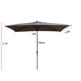 thumbnail image 2 of Patio Umbrella with Solar LED Lights, 10 x 6.5FT Rectangular Outdoor Umbrella Canopy, 40+ UV Protection, Water Resistant, Anthracite, 2 of 7