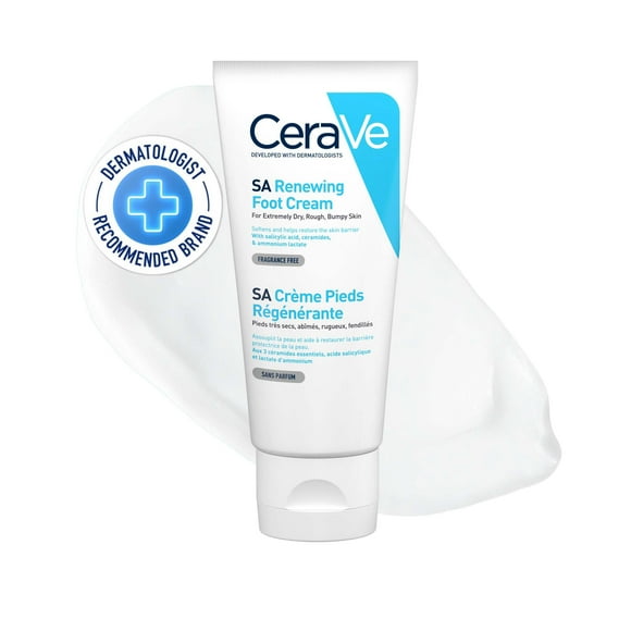 Crema para pies CeraVe SA Renewing 88 ml/90 g para pies secos y ásperos