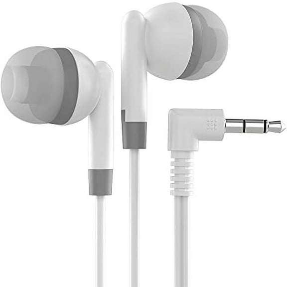 Bulk Earbuds with 3.5 mm Headphone Plug - 20 Pack - White