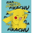 thumbnail image 2 of Girl's Pokemon Pikachu laughing  Graphic Tee Tahiti Blue X Large, 2 of 4