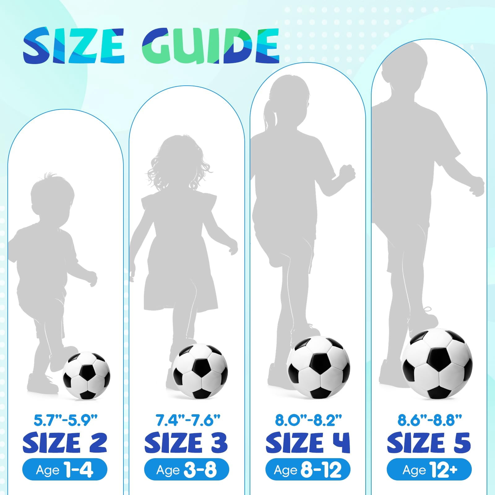 Durable Size 3 Soccer Ball with Pump Included, Deflated Indoor Outdoor Soccer Ball for Youth, Boys, Girls & All Ages