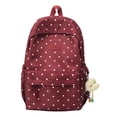 thumbnail image 2 of HomelyJoy Cute Polka Dot Backpack for School Women, Casual Nylon Laptop Bookbag Daypack with Plush Charm for Campus Weekend Commute, 1 pc, 2 of 8