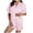 short sets 112#Pink, variant on WAYUTE 2 Piece Sets for Women Short Sleeve Stpried V Neck Button Down Shirts and Shorts Set Comfortable Home Outfit Loungewear Sets